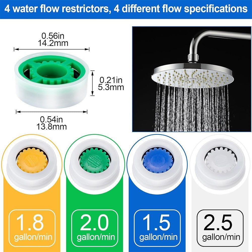 ya 14 Efficient Shower Head Water Flow Restrictor Set for Maximum Water Conservation