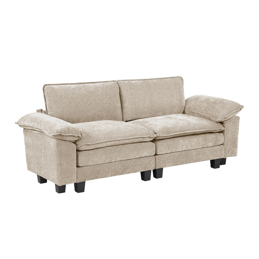 ya 28 1pc Loveseat,Chenille Modern Style Upholstery,For Living Room Taupe
