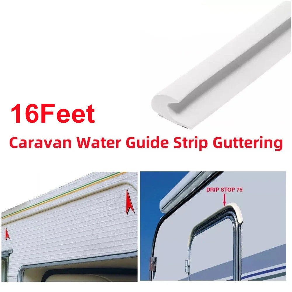 ya 10 5.28.2 16FT J-Shape RV Rain Gutter Drip Rail RAIN DEFLECTOR For Caravan Motorhome Boat