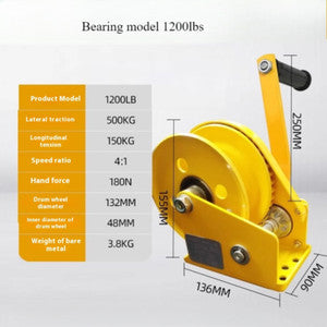 ya 26 7.28.2 Hand Crank Two-way Self-locking Manual Winch Household Small Portable Tractiond