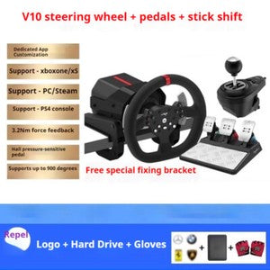 ya 26 8.1 V10 Force Feedback Racing Game Steering Wheel Simulator Full Set of Equipmentb