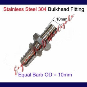 ya 18 8.3 Stainless Steel Bulkhead Fitting Barb Tube Connector Bulk Inch17645