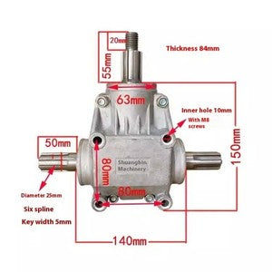 ya-26-7.28-T-type-1:1-Right-angle-Gear-Reducer-4-mode-Gearbox-Steering-Box-Commutatorb