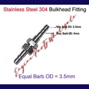 ya 18 8.4 Stainless Steel Bulkhead Fitting Barb Tube Connector Bulk Inch21755