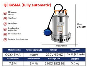 ya 26 8.1 Corrosion-resistant Stainless Steel Submersible Pump Swimming Pool Drai ges