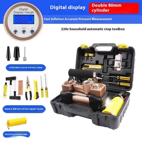 ya 26 7.28.3 Portable Car Tire Inflator 150PSI 12V DC Double Cylinders Heavy Duty Air Pumpg