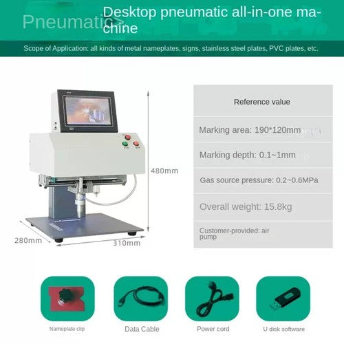 ya 26 8.1 Laser Pneumatic Electric Marking Machine Metal Sign meplate Engraving Machinet
