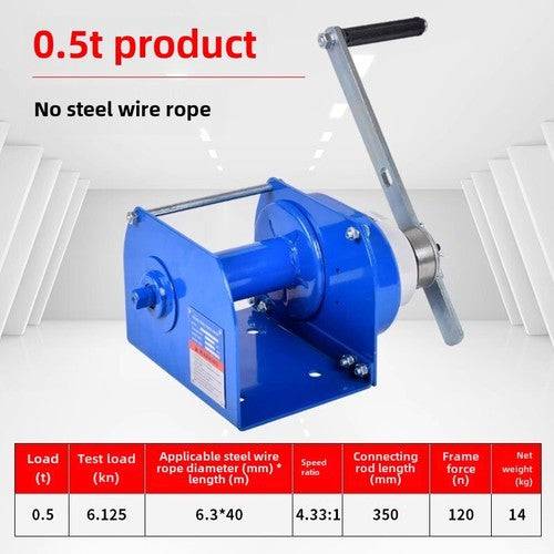 ya 26 7.28.3 2T Manual Winch Two-way Self-locking Heavy Winch Hoist Small Crane Tractorf