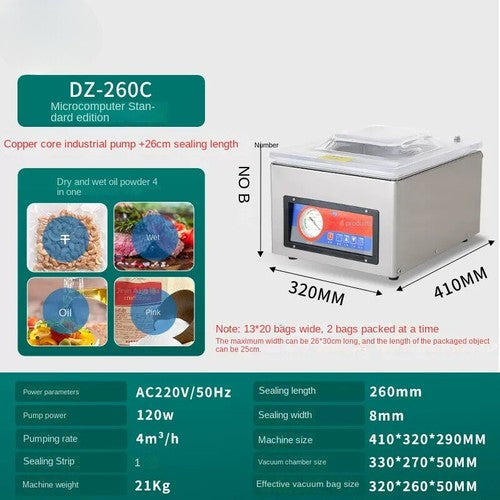 ya 26 8.1 Vacuum Machine Dry and Wet Automatic Food Vacuum Packaging Machinee
