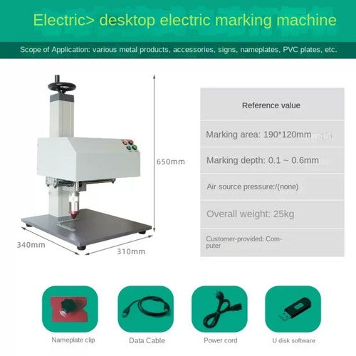 ya 26 8.1 Laser Pneumatic Electric Marking Machine Metal Sign meplate Engraving Machiney