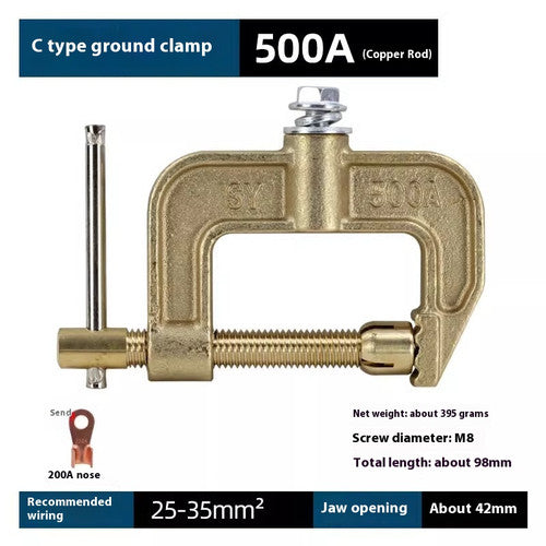 ya 26 7.28.2 500A Brass G-Shape Grounding Welding Clamp, Welding Machine Grounding Clampsc