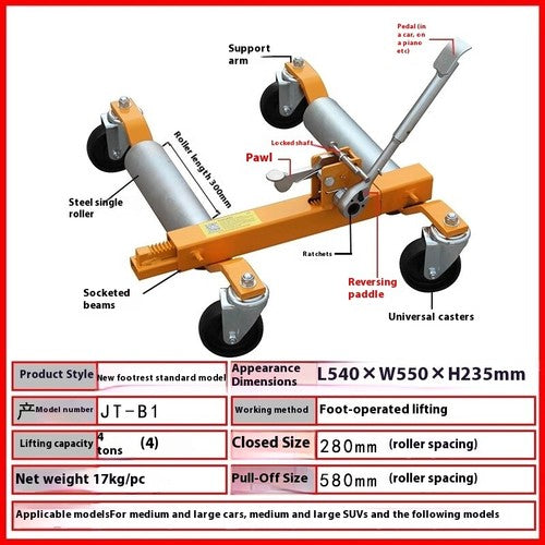 ya 26 8.1 Car Movers Universal Wheels Tow Trucks Hydraulic Parking and Moving Toolsi