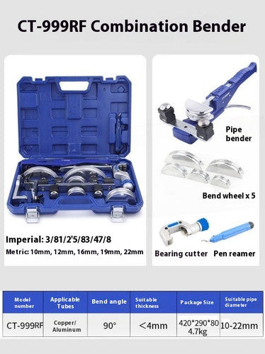 ya 26 7.28.2 CT-999RF 10-22mm Pipe Tube Bender Air Copper Manual Lever Multi-Bending Deviceo