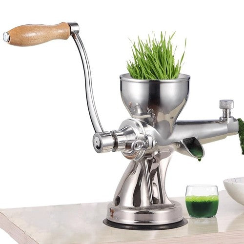 ya 26 8.1 Stainless Steel Manual Juicer with Screw Clamps Silver Wheatgrass Juicerc
