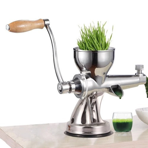 ya 26 8.1 Stainless Steel Manual Juicer with Screw Clamps Silver Wheatgrass Juicerd