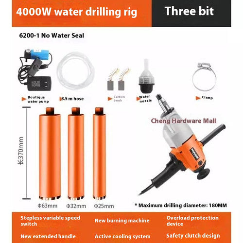 ya 26 7.28.3 Handheld Concrete Core Drilling Rig Water Drilling Rig 4300W/220V Drillingh