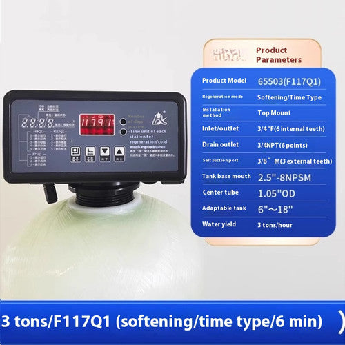 ya 26 8.1 Automatic Water Softener Control Valve Time/flow Softening Valve 4 Tonse