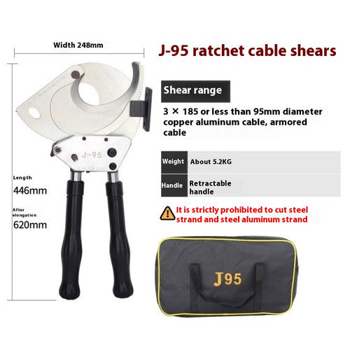 ya 26 7.28.3 J75 Ratchet Cable Cutter Ratcheting Wire Cutting Tool for Copper Aluminum Cableb