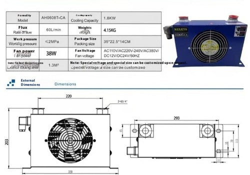 ya 26 7.28.2 Hydraulic Heat Sink Air Cooler AW0607T AH0607T AH0608T AH0608TL-CA-220V 24Vg