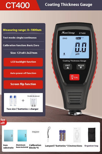 ya 26 7.28.2 Coating Thickness Gauge Paint Film Meter Paint Surface Tester Range 0~1300¦Ìmc