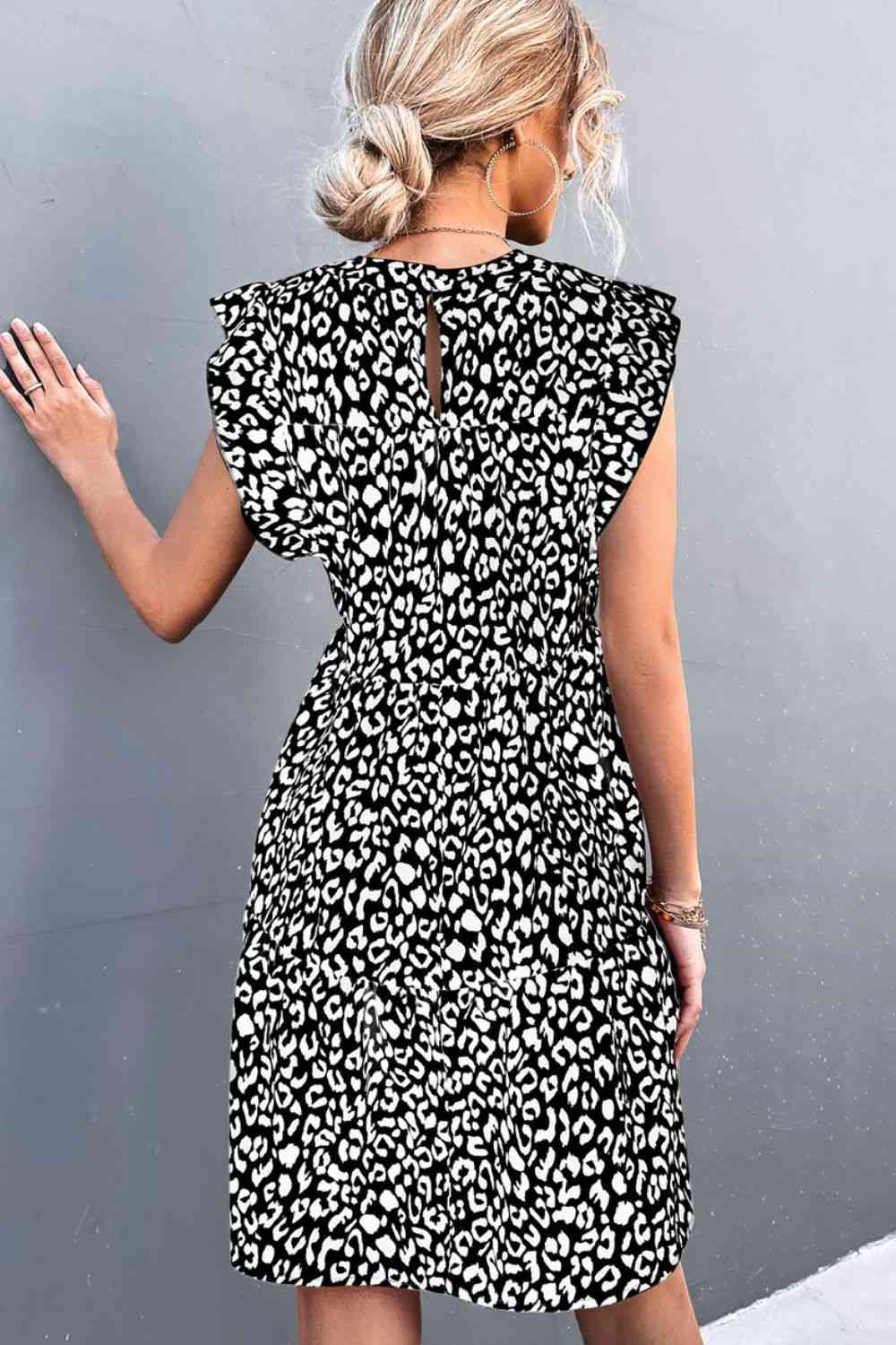 Leopard Round Neck Mini Dress - Create the impossible