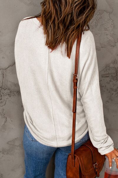 Double Take Full Size Round Neck Long Sleeve T-Shirt - Create the impossible