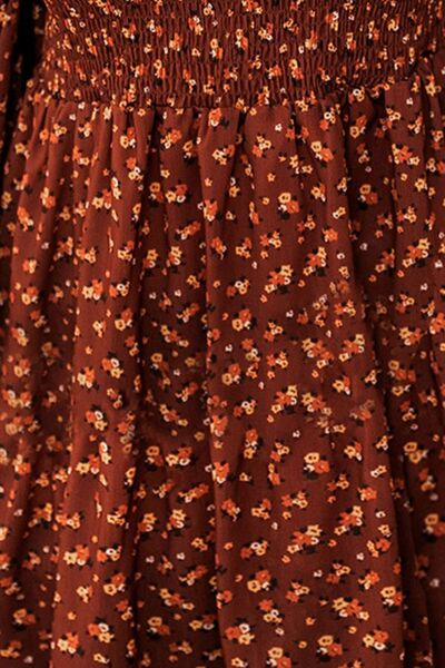 Ditsy Floral Smocked Balloon Sleeve Mini Dress - Create the impossible