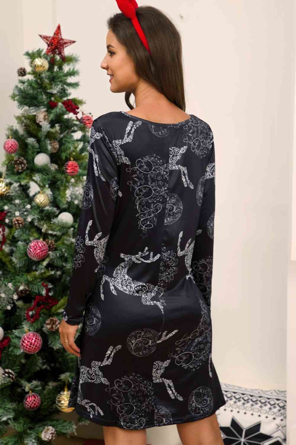 Full Size Christmas Long Sleeve Dress - Create the impossible