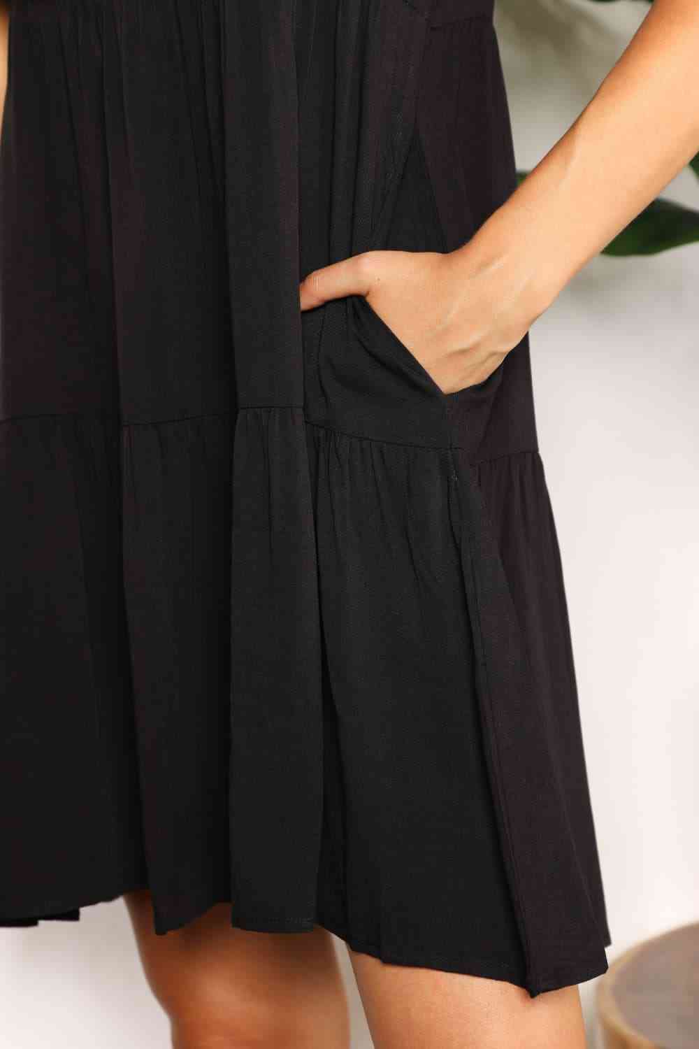 Double Take V-Neck Flounce Sleeve Tiered Dress - Create the impossible