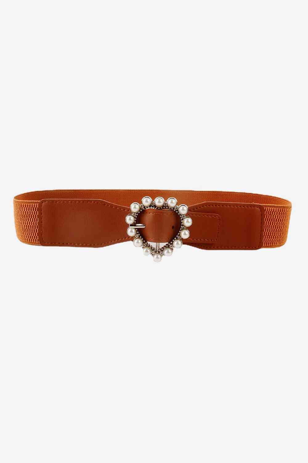 Pearl Heart Buckle Elastic Belt - Create the impossible