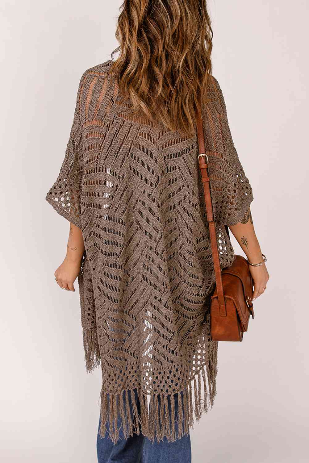 Fringe Hem Slit Open Front Cardigan - Create the impossible