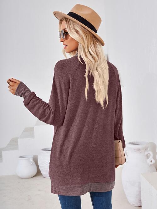 Contrast Mock Neck Long Sleeve T-Shirt - Create the impossible