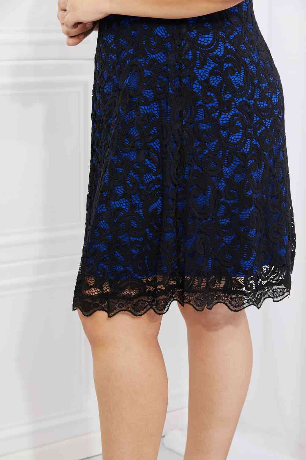 Yelete Full Size Contrasting Lace Midi Dress - Create the impossible