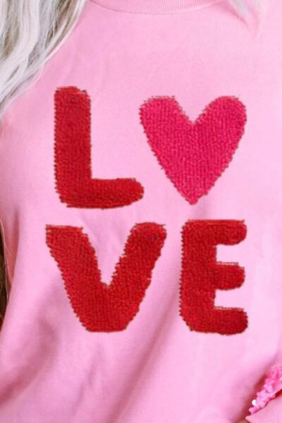 LOVE Sequin Dropped Shoulder Sweatshirt - Create the impossible
