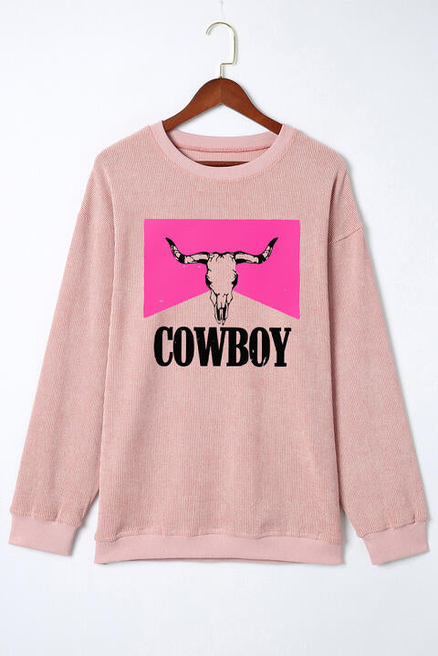COWBOY Graphic Round Neck Sweatshirt - Create the impossible