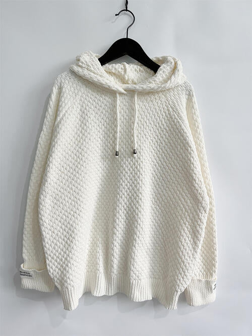 Drawstring Long Sleeve Hooded Sweater - Create the impossible