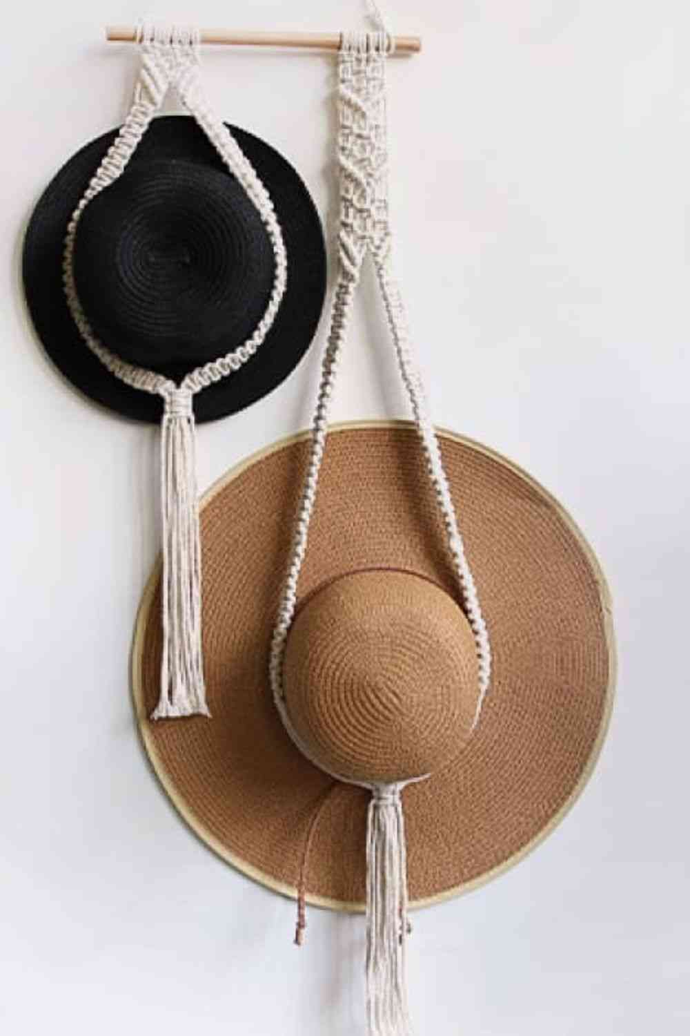 Macrame Double Hat Hanger