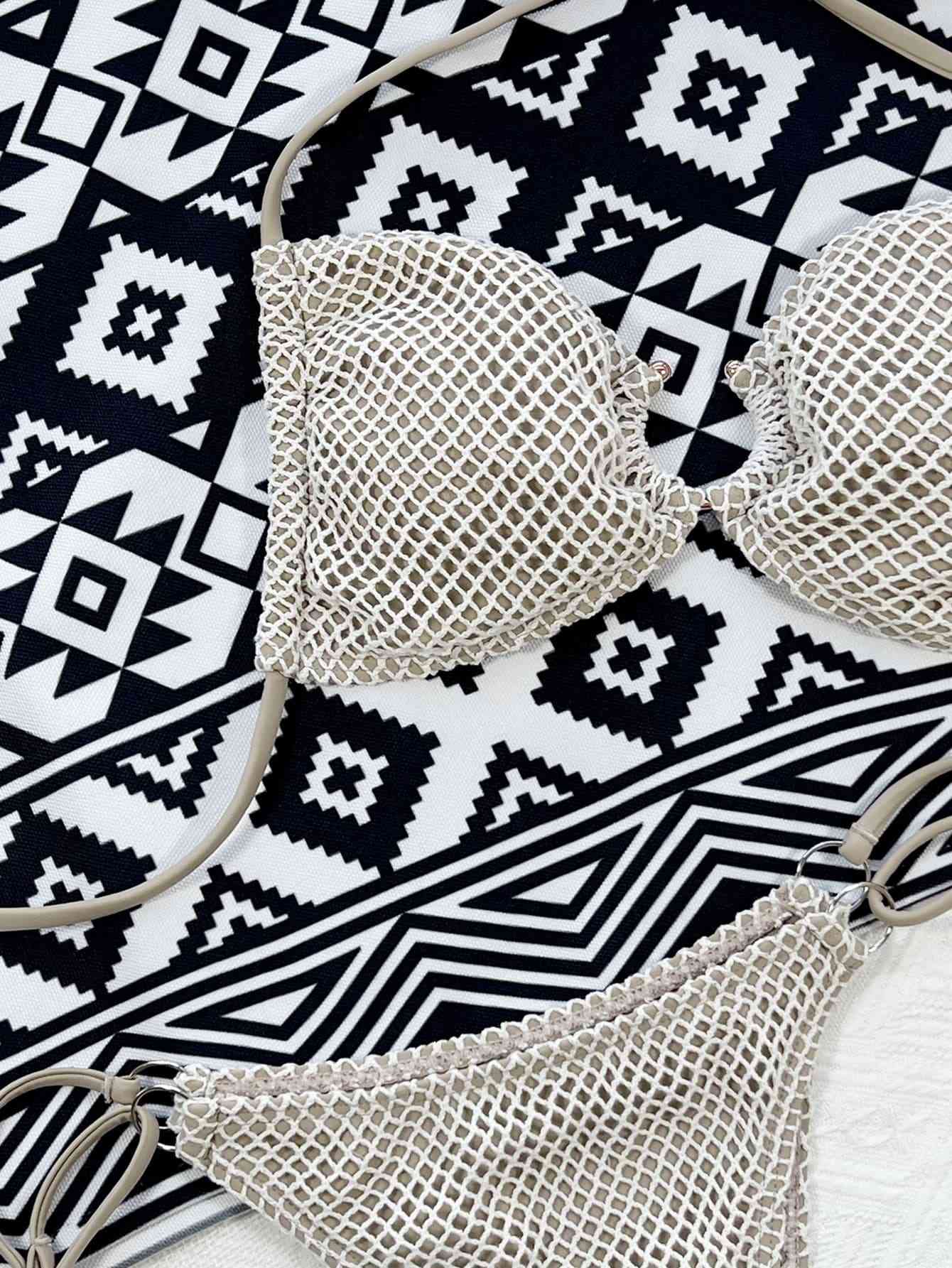 Halter Neck Fishnet Bikini Set - Create the impossible