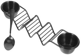 ya 14 9.20 baidi 1 Set Taco Holder with Sauce C and Spoon Stainless Steel Taco Holder Stand-1