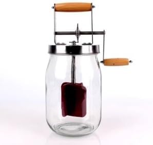 ya 28 10.13 baidi 1000ml Manual Butter Churn Wooden + Glass Butter Churn Manual Butter Machine-1