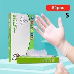 ya 14 9.20 baidi 50pcs/box TPE Disposable Gloves Transparent Non-slip Food Grade Cleaning Glo-wq-4