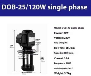 ya 28 10.13 baidi DOB-25 220V Machine Coolant Pump Cooling Water Pump 120W 2860r/min 25L/min-7