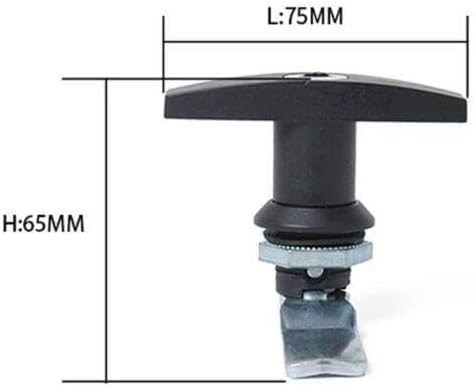 ya 10 9.16 baidi Black T-Shaped Handle Door Cover Latch with 2-Key Cover Lock Suitable for Truck RV Shell Camper Van