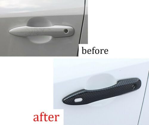 ya 2 8.15 4P for Toyota for Corolla 2019-2023 Carbon Fiber Door Handle Cover Trim with for Smart Hole 