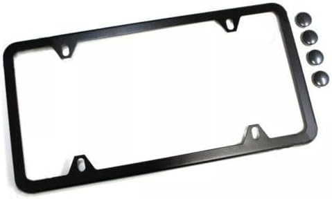 ya 9 10.24 1 Piece Car License Plate Frame Cover Hood Cap for Trunk 4 Holes Black for