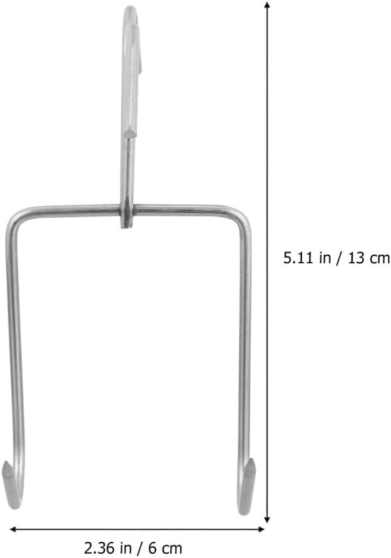 ya 14 9.20 baidi 4PCS Stainless Steel Hooks Thicken Meat Hooks Home Double Row BBQ Hooks-1