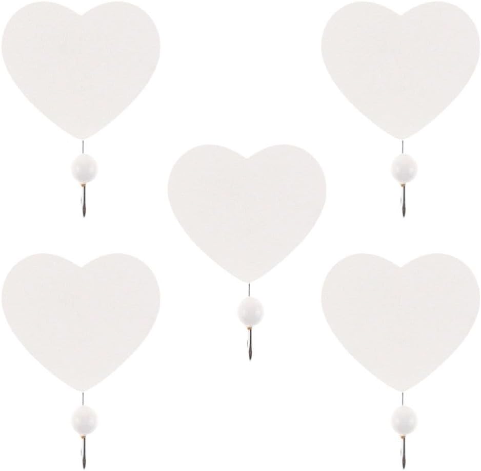 ya 26 10.21 baidi 5Pcs Kitchen Hanger Hooks Heart Shape Hole Punched Hook Wall-Mounted