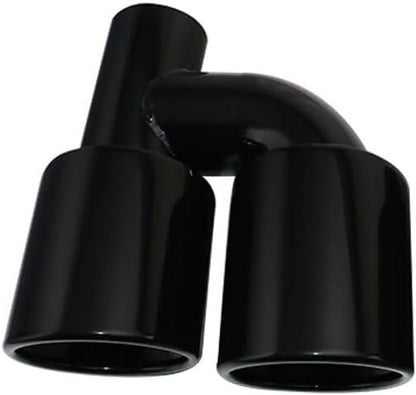 ya 4 8.14 2pcs 2.5 ID 4 OD Black Pipe Tips Universal Fit Dual Tip H-type Tip