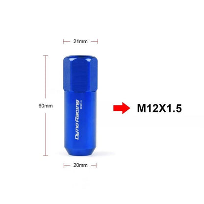 ya 10 9.16 baidi 20Pcs M12X1.5 60MM Extended Tuner Racing Wheel Lug Nuts Forged Blue Aluminum