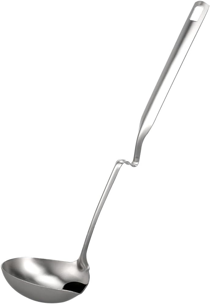 ya 14 9.20 baidi Stainless Steel Oil Filter Spoon Soup Scoop Colander Hot Pot Soup Ladle-1